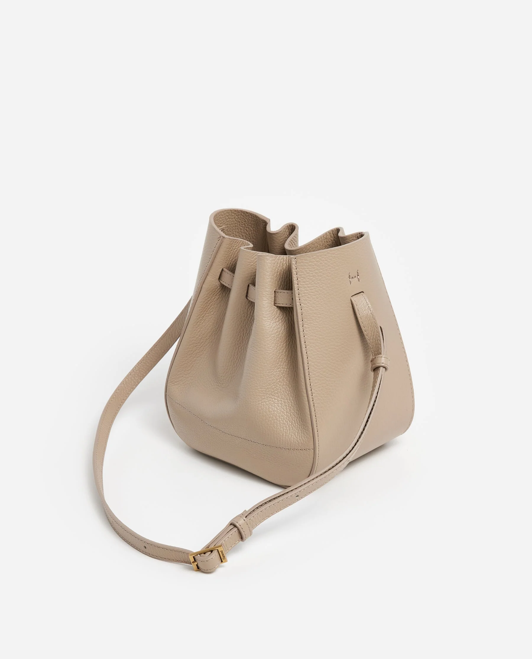 Bo Mini Bucket Leather Taupe - Image 4