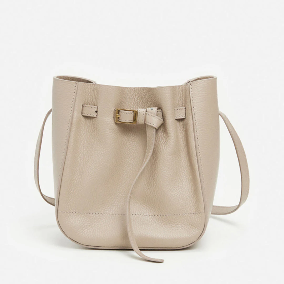 Bo Mini Bucket Leather Taupe - Image 6