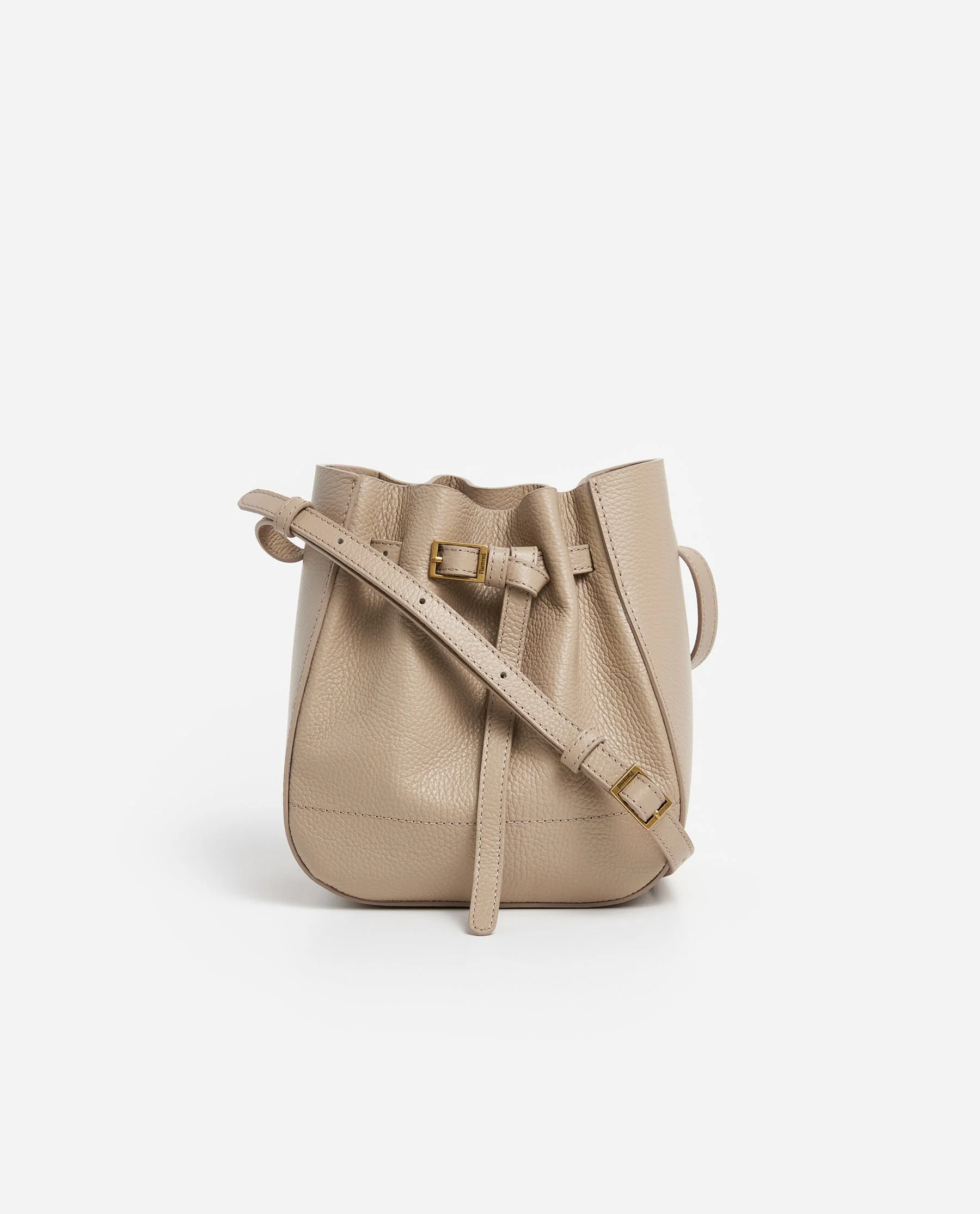Bo Mini Bucket Leather Taupe - Image 8