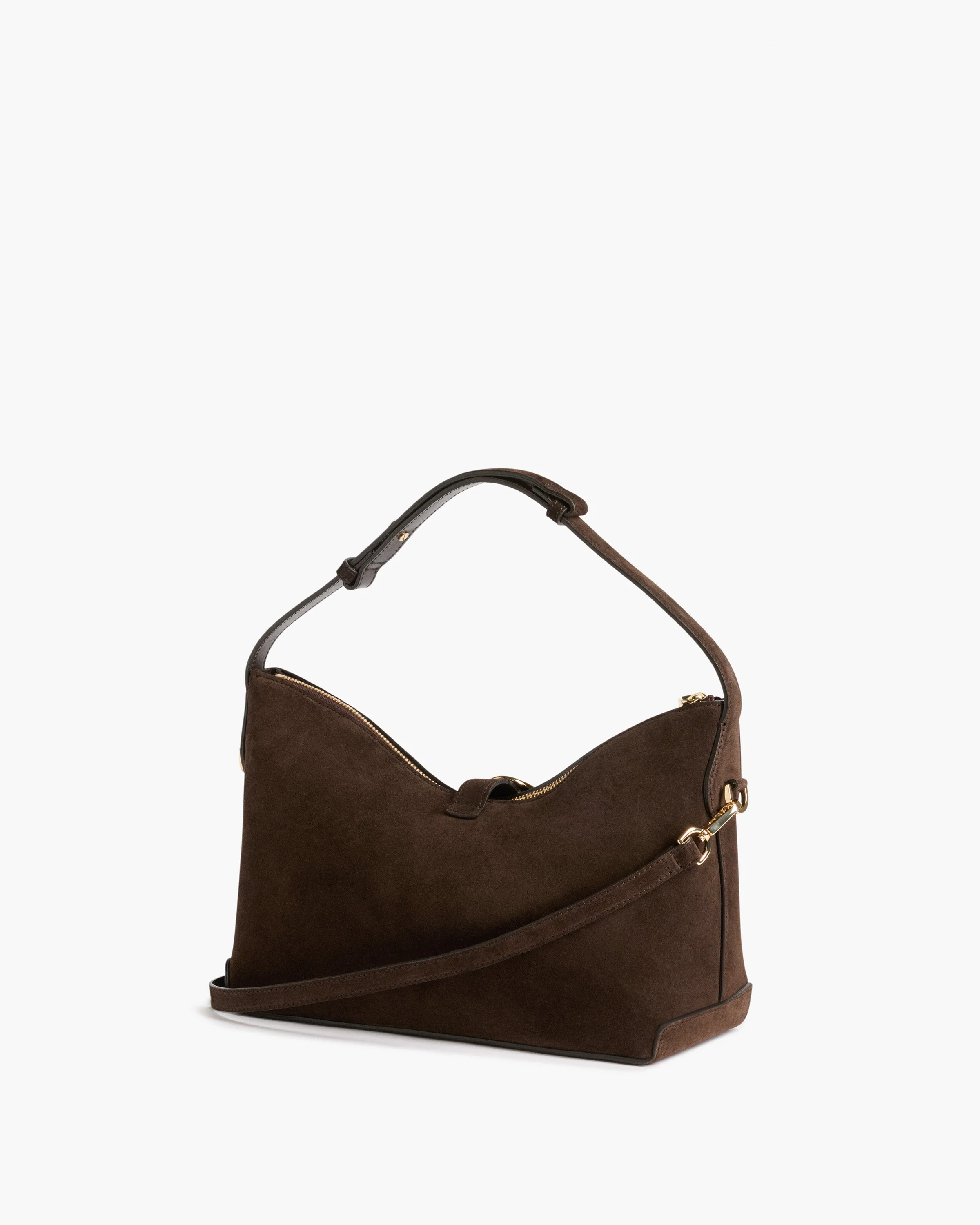 Gaia Ornament Handbag Suede Chocolate - Image 3