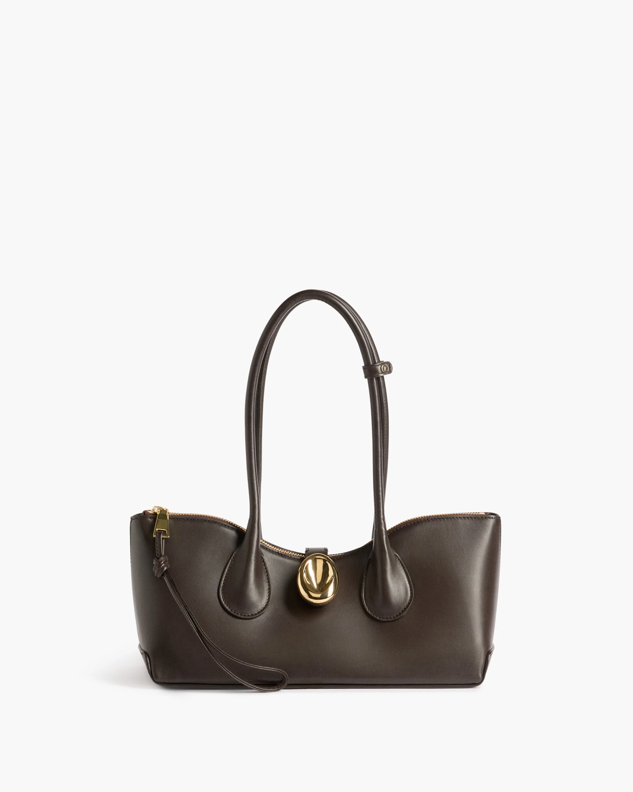 Gaia Ornament Shoulder Bag Leather Chocolate - Image 7