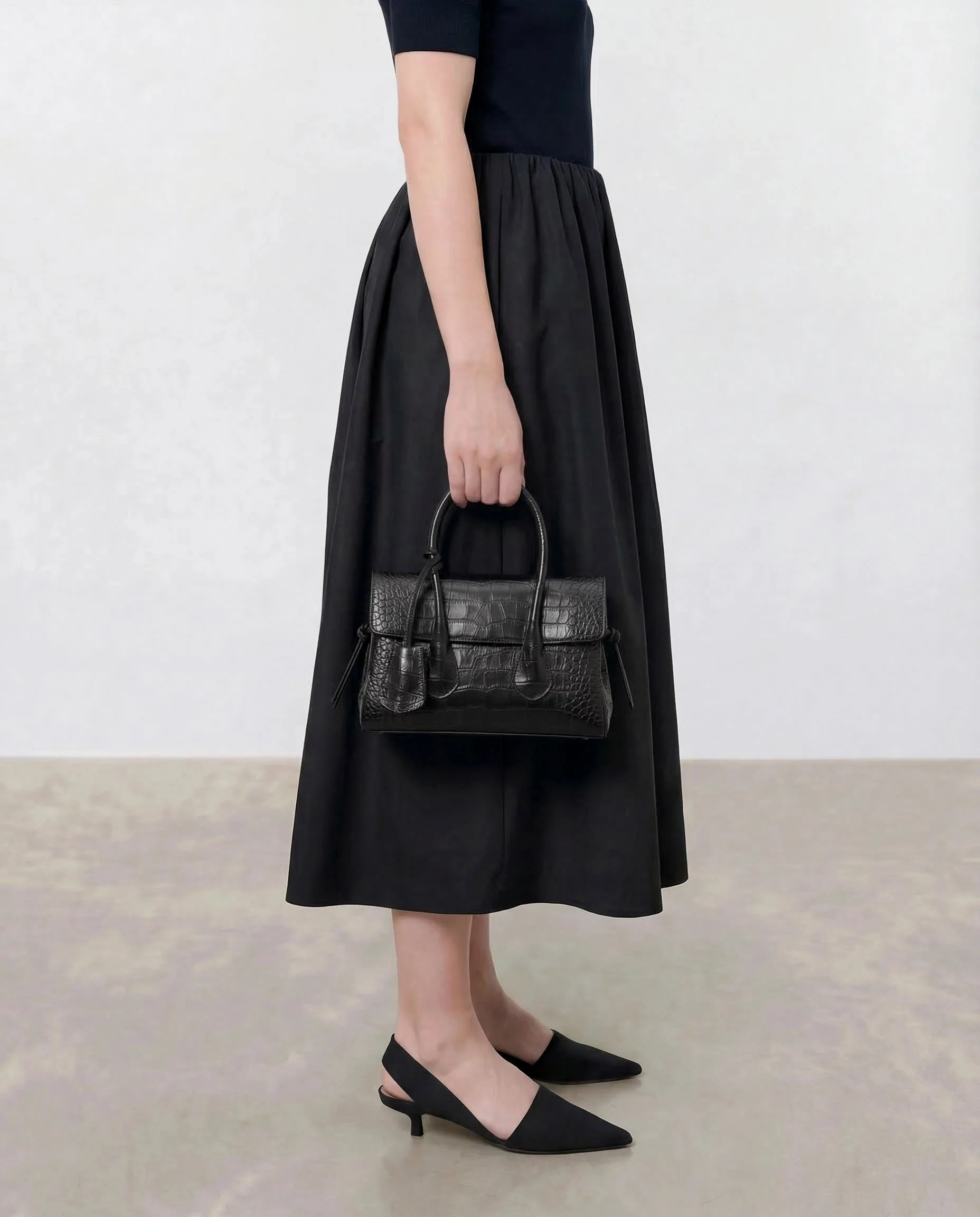 Lydia Mini Bag Leather Black Croco - Image 2