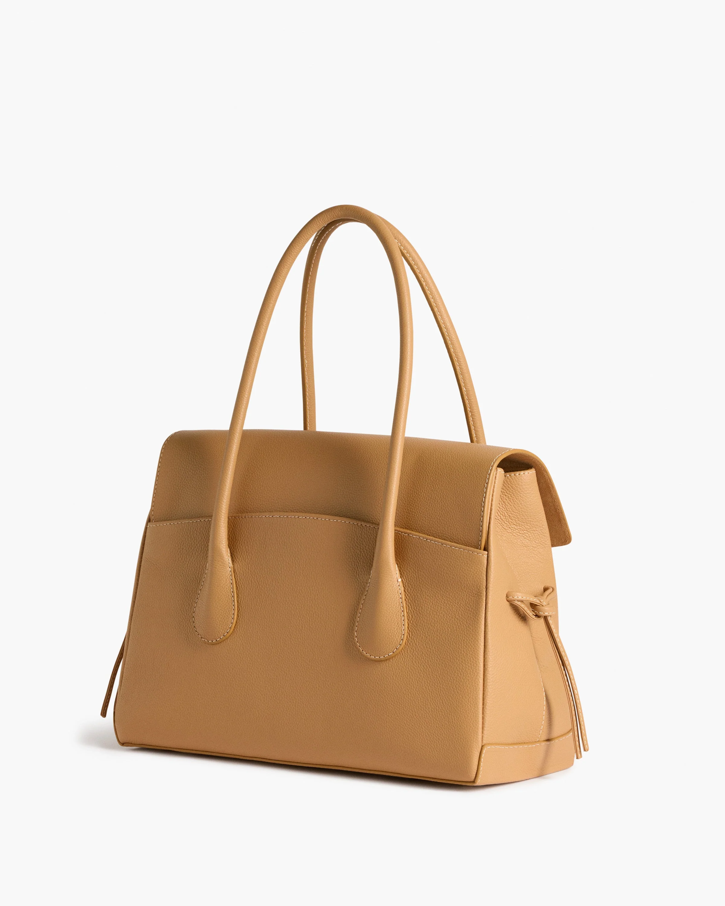 Lydia Tote Bag Grained Leather Cognac - Image 3