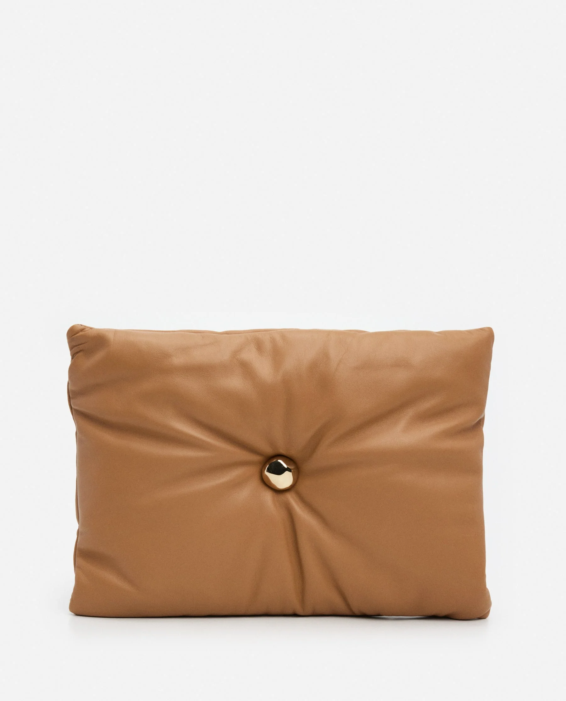 Pia Pillow Clutch Leather Camel - Image 2